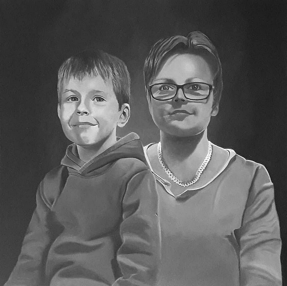 Portrait von Mutter und Sohn, Acryl auf Leinwand
🔴 VERKAUFT 