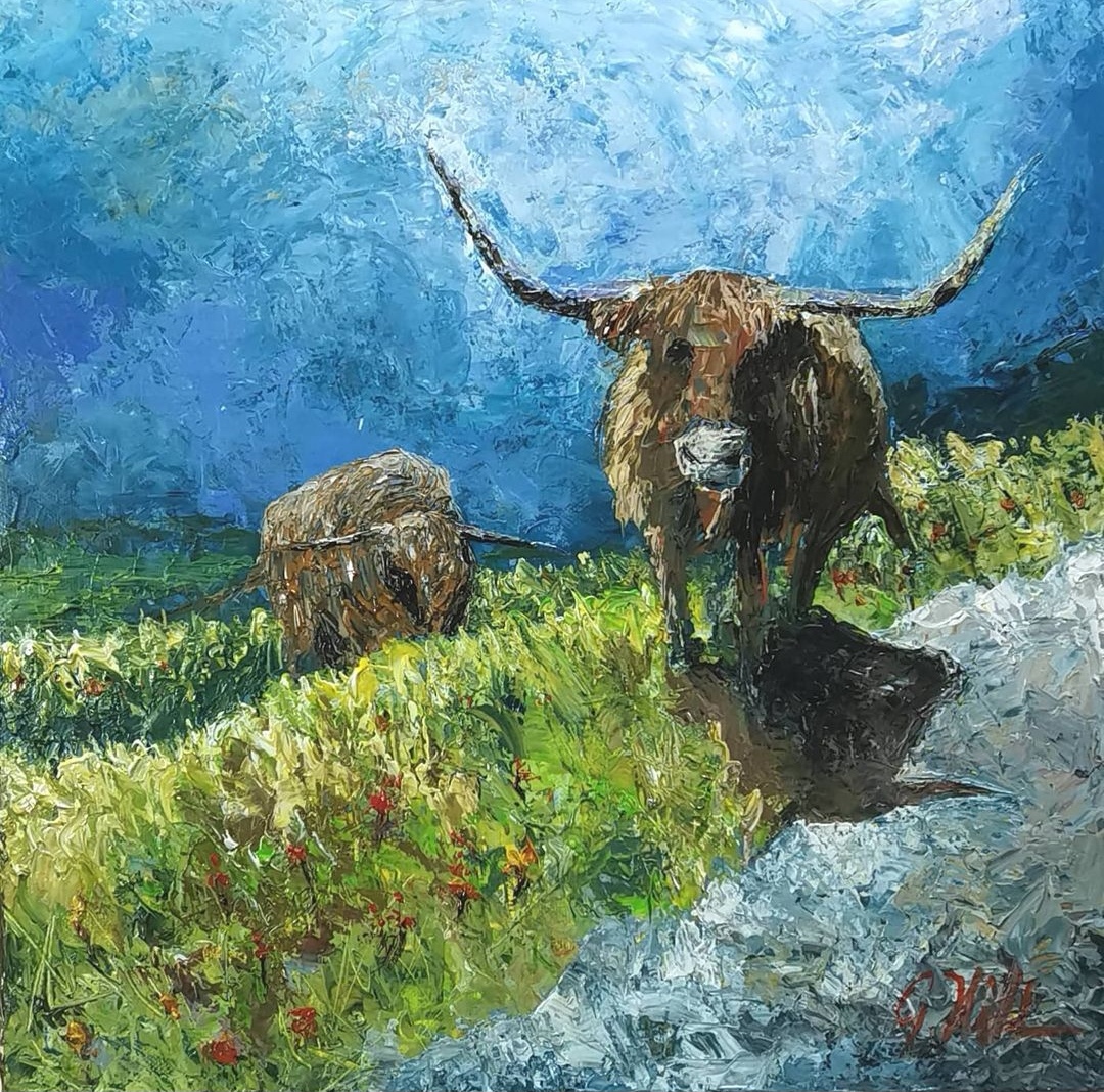 Highland Cattle, Acryl auf Leinwand, 40 x40 cm
🟢 VERFÜGBAR