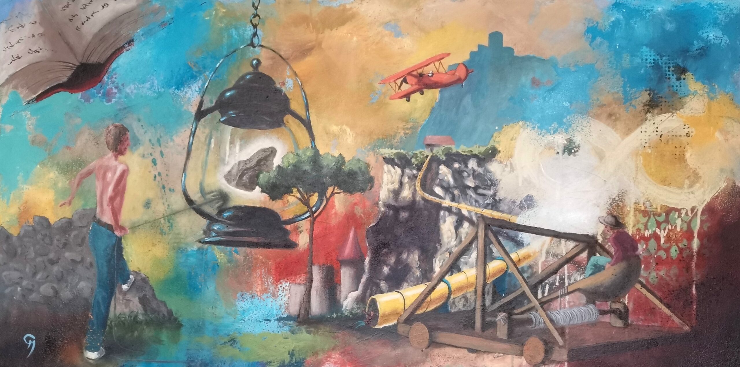 Weisheit, Acryl auf Leinwand, 100 x 50 cm
