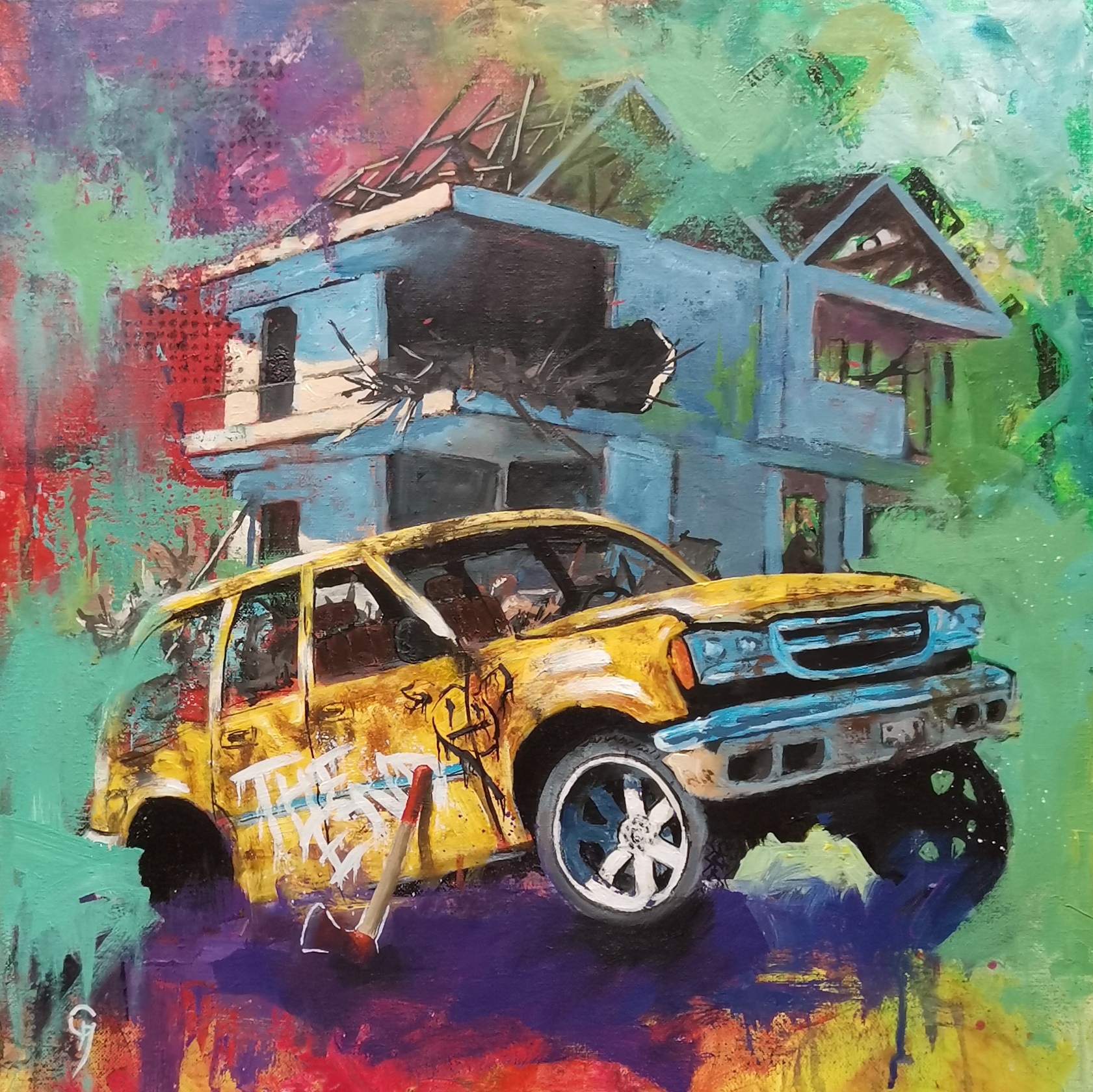 Ende offen, Acryl auf Leinwand, 50 x 50 cm