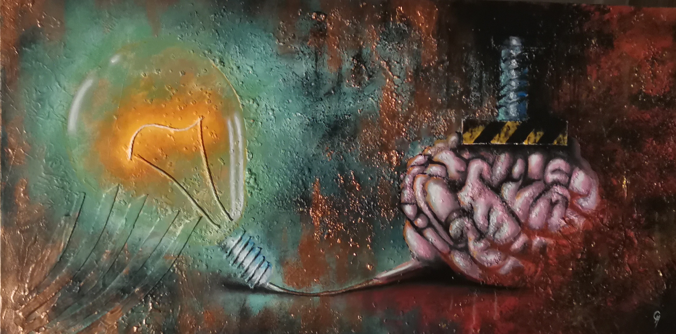 Die Erleuchtung, Acryl auf Leinwand, 100 x 50 cm
