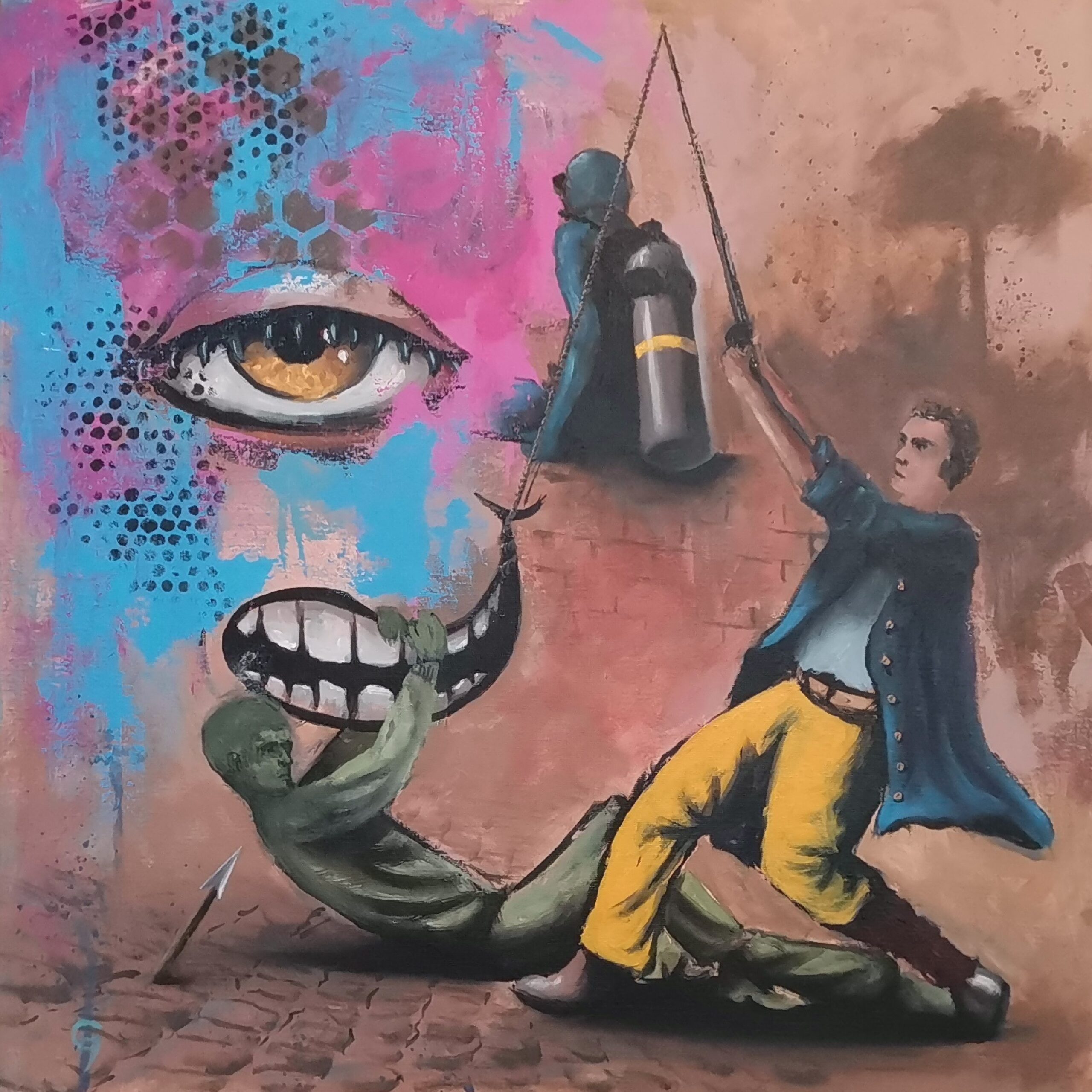 Der letzte Fang, Acryl auf Leinwand, 50 x 50 cm