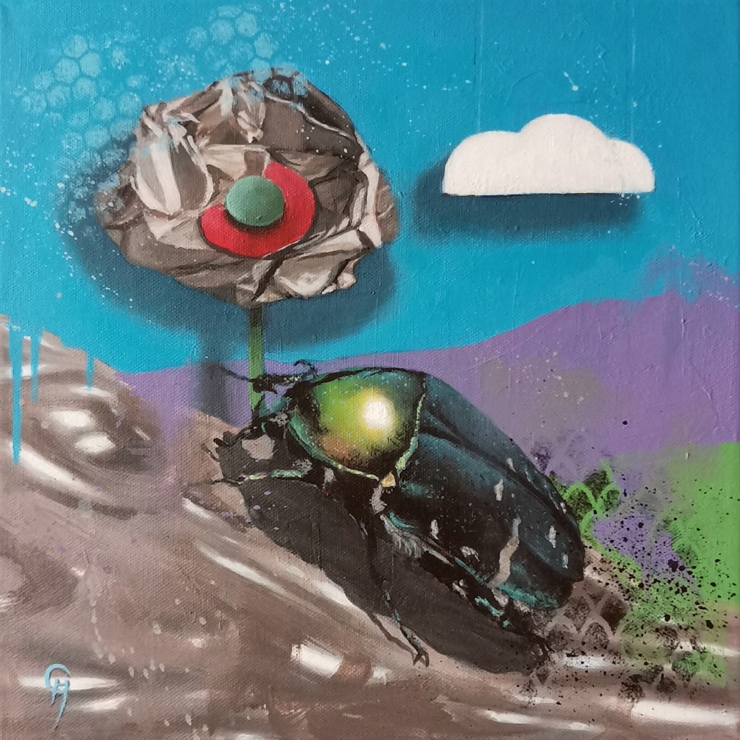Hinter den Kulissen, Acryl auf Leinwand, 30 x 30 cm