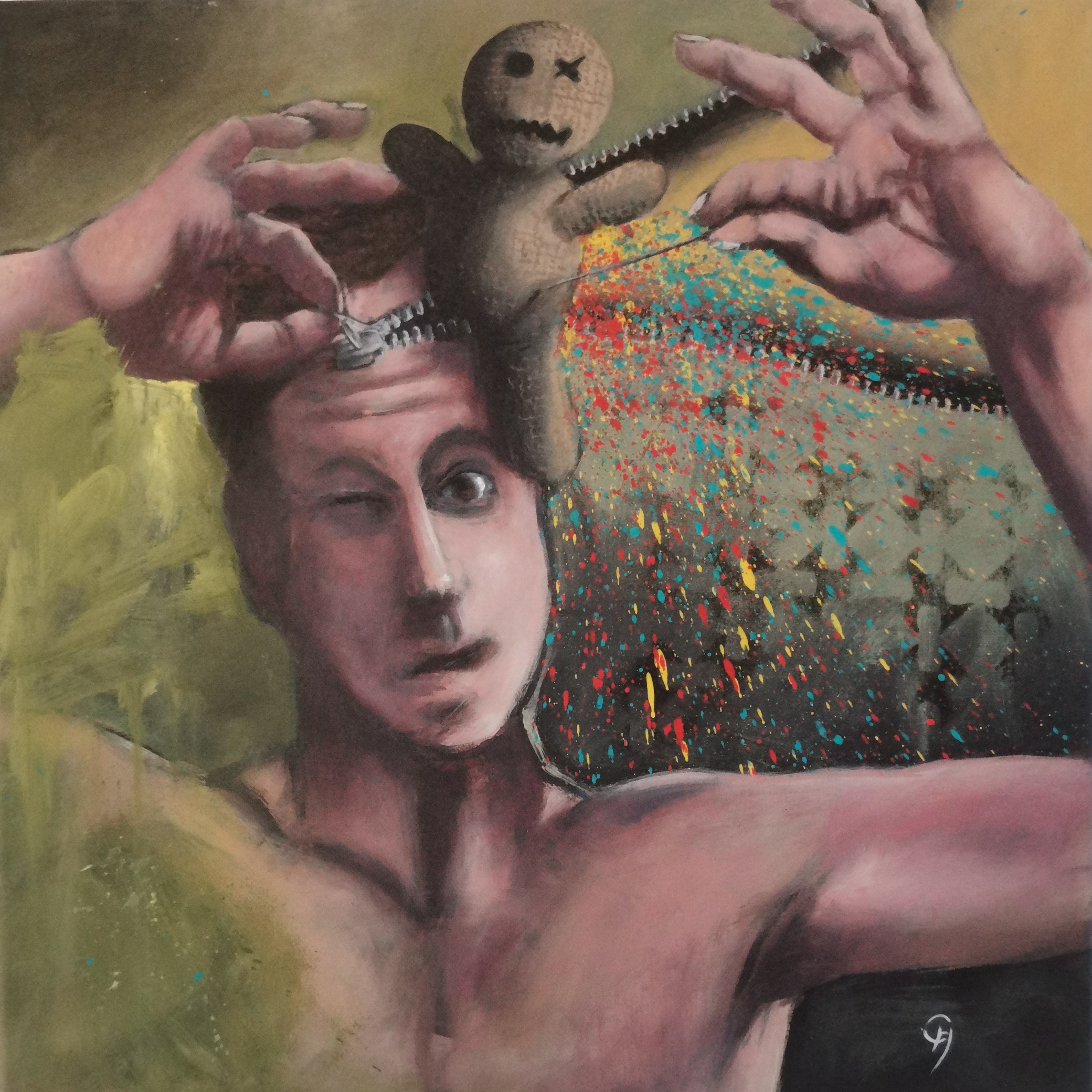 Im Angesicht des Selbst, Acryl auf Leinwand, 40 x 40 cm